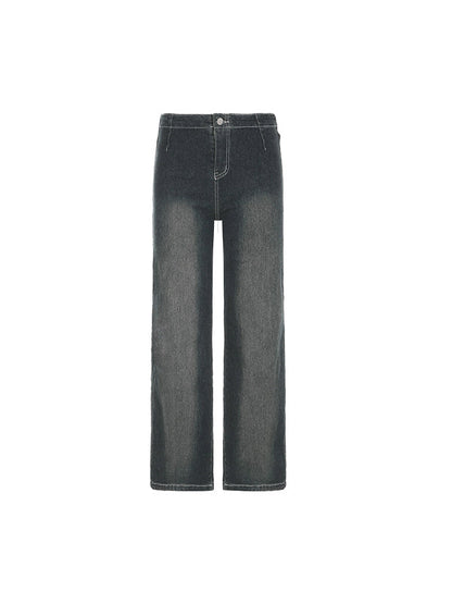 Blue Vintage Pleated Fashionable Simplicity Flare Jeans