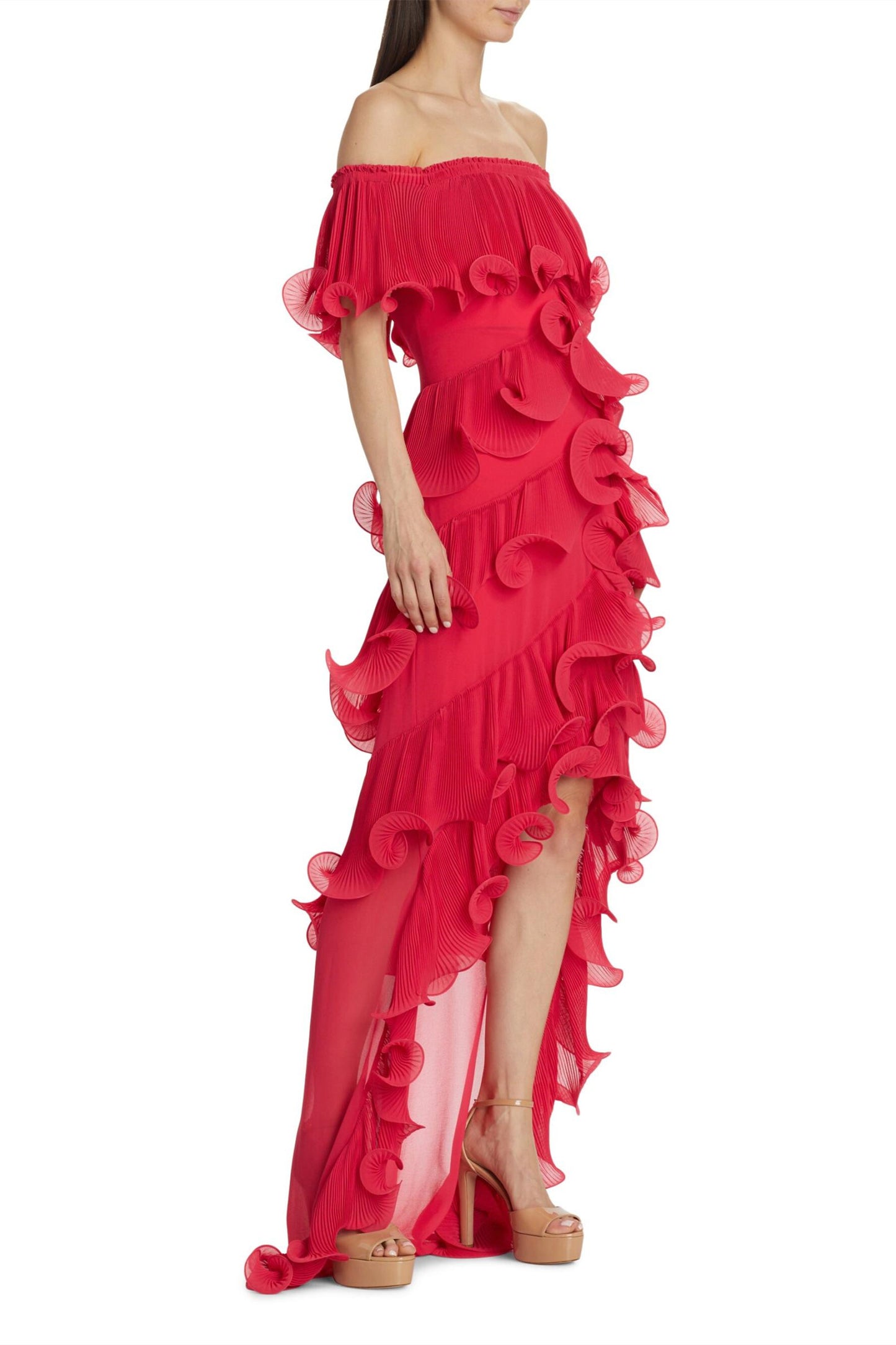 Caroline Off-shoulder Ruffle Maxi Dress