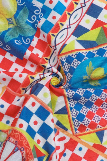 Colorful Halter Split Maxi Dress