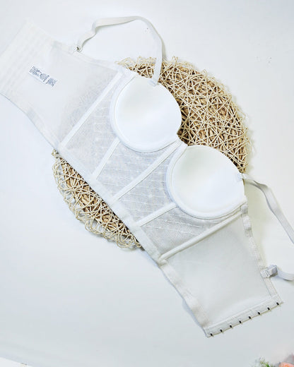 Quick-Drying Mesh Bandeau With Beading and Rhinestones
