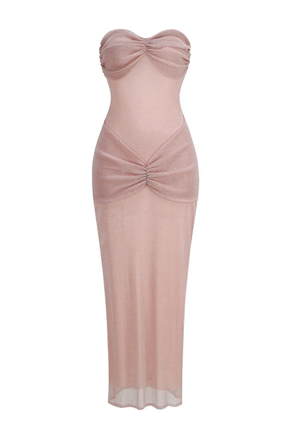 Carey Pink Off Shoulder Maxi Dress