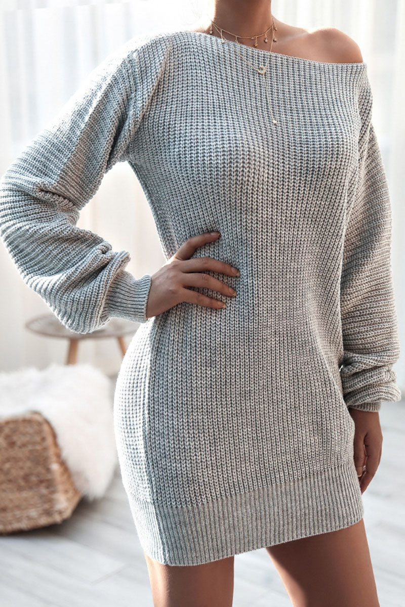 Fashion Casual Solid Bateau Neck Straight Dresses