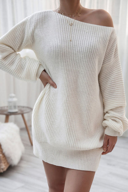 Fashion Casual Solid Bateau Neck Straight Dresses