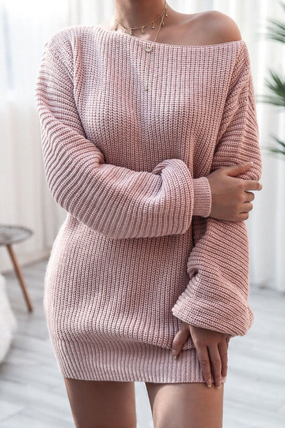 Fashion Casual Solid Bateau Neck Straight Dresses