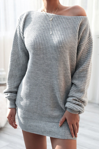 Fashion Casual Solid Bateau Neck Straight Dresses