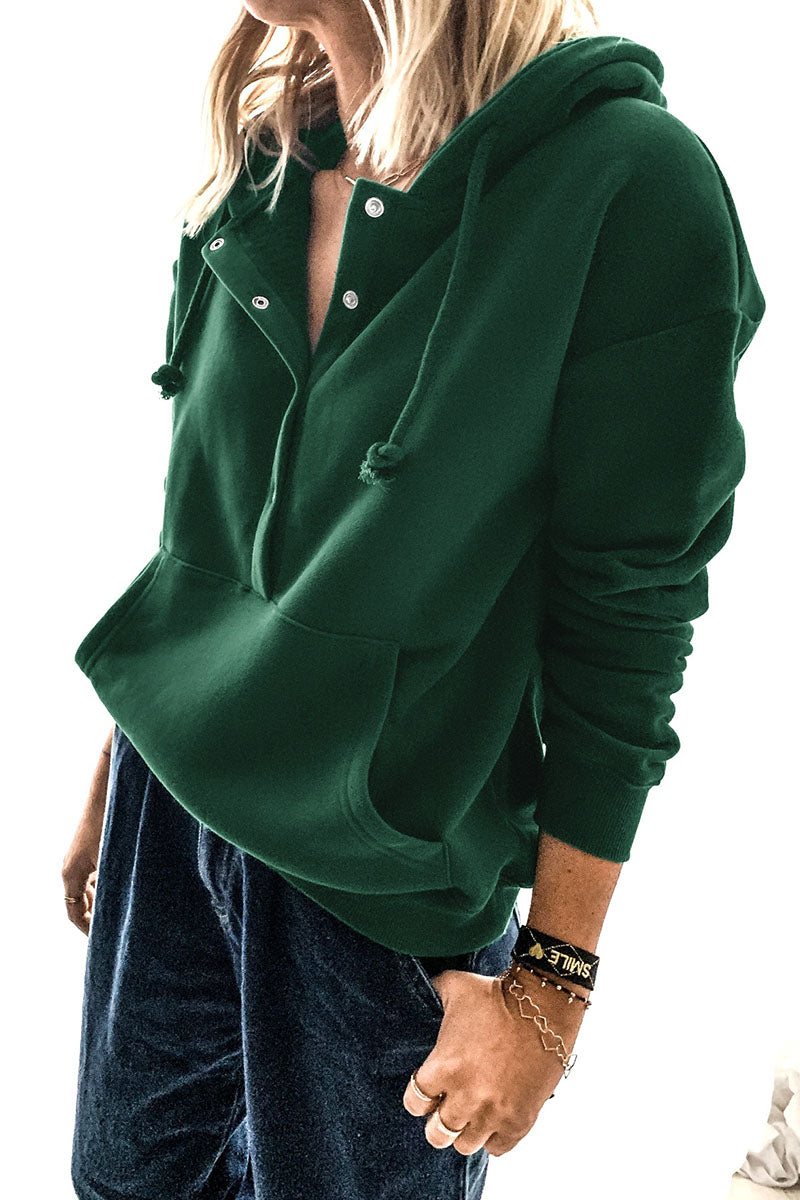Casual Solid Patchwork Hooded Collar Hoodies(5 Colors)