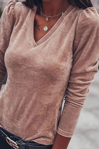 Fashion Street Solid V Neck Tops