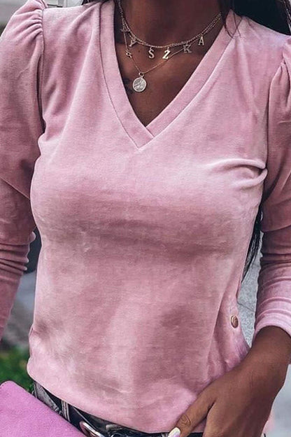 Fashion Street Solid V Neck Tops