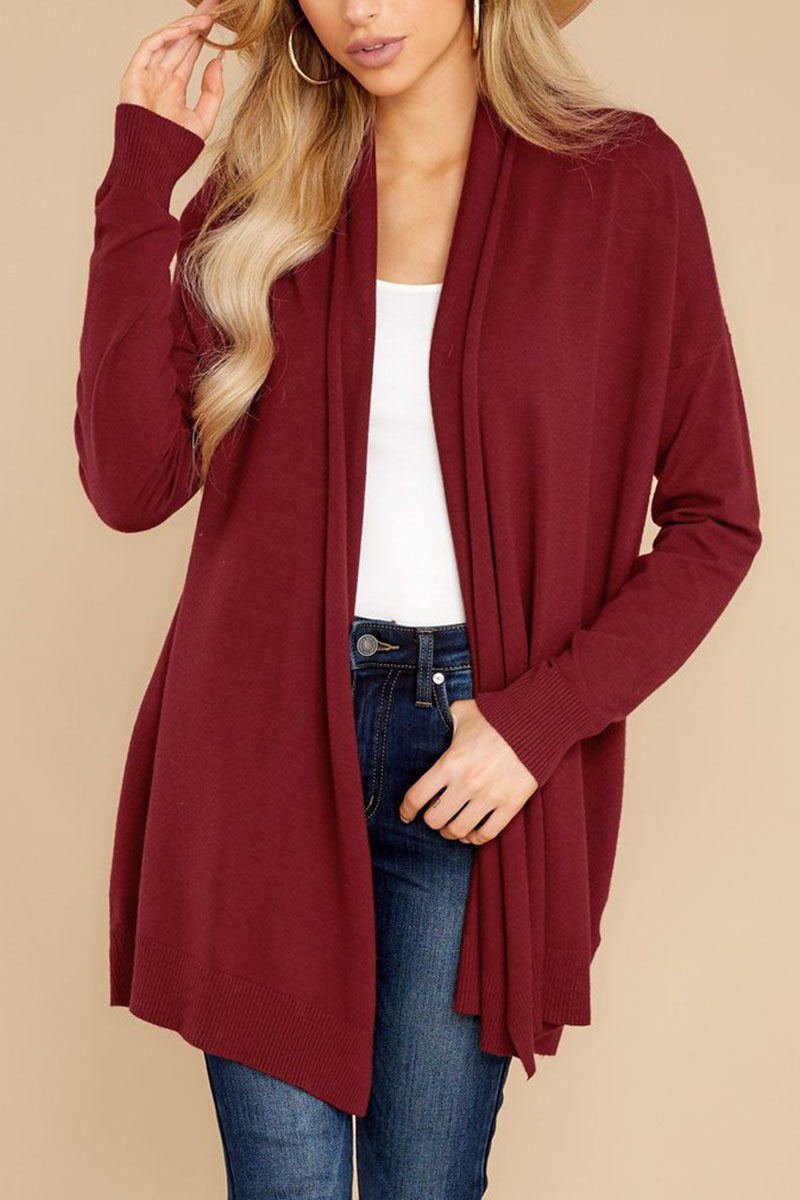 Fashion Street Solid Patchwork Outerwear