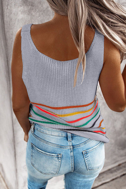 Fashion Casual Striped Patchwork V Neck Tops(4 colors)