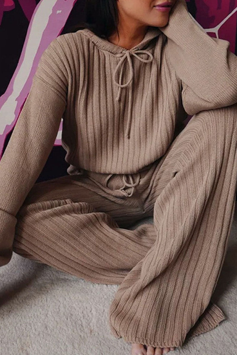 Fashion Hooded Collar Long Sleeve Two Pieces(8 Colors)