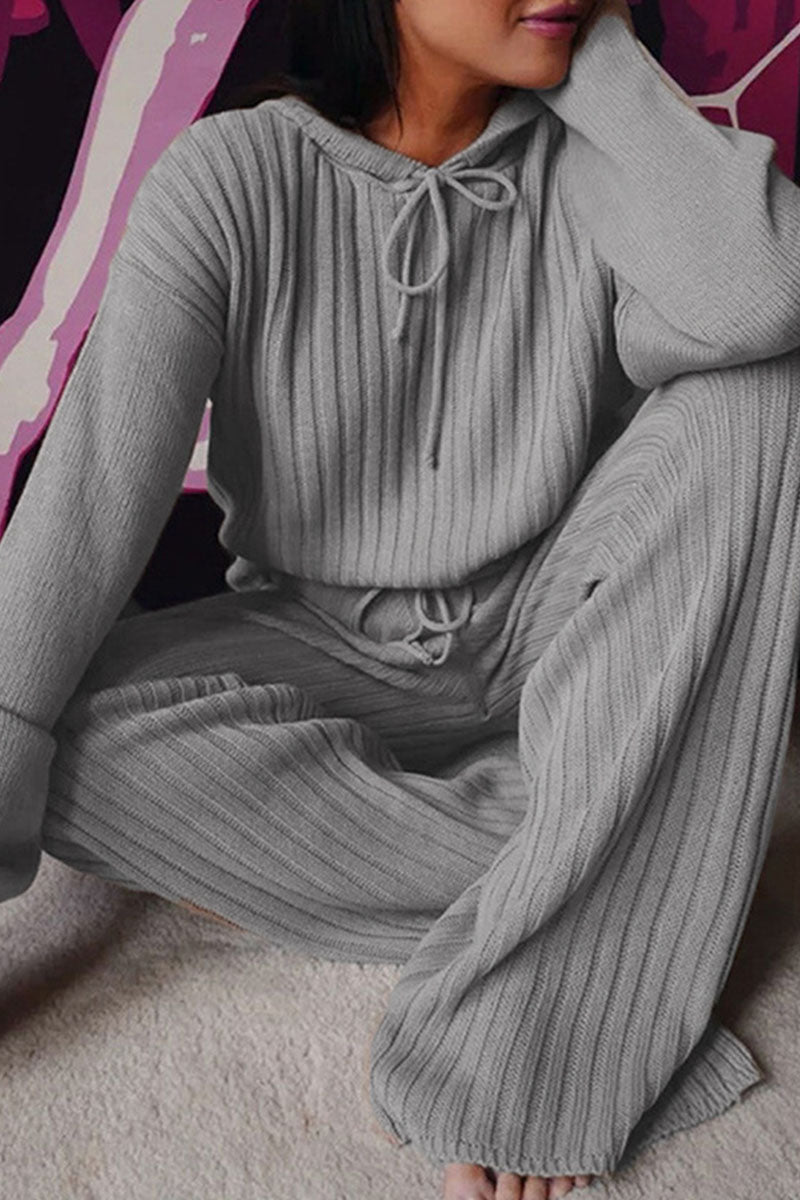 Fashion Hooded Collar Long Sleeve Two Pieces(8 Colors)