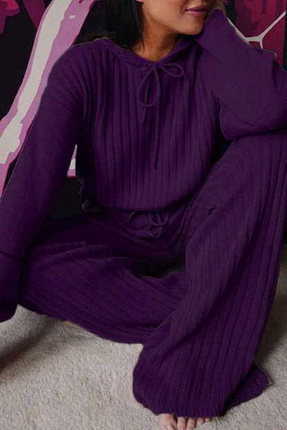 Fashion Hooded Collar Long Sleeve Two Pieces(8 Colors)