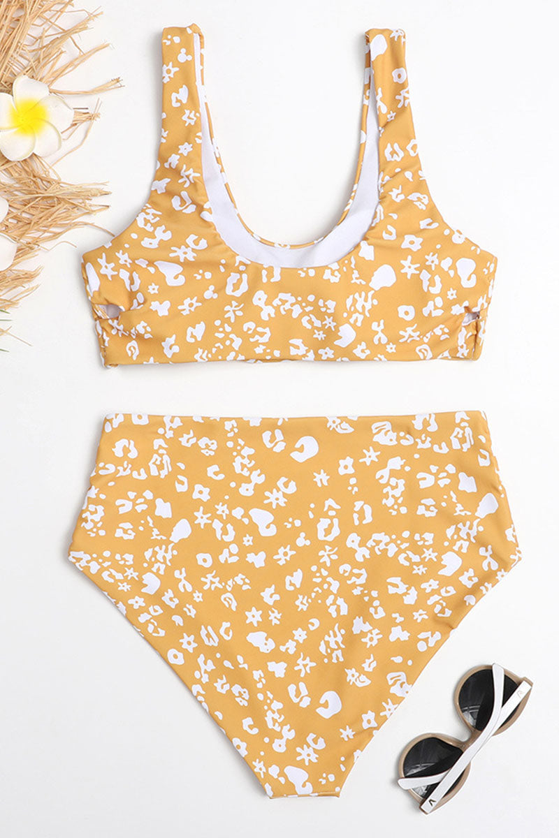 Fashion Vacation Print Patchwork Swimwears(2 Colors)