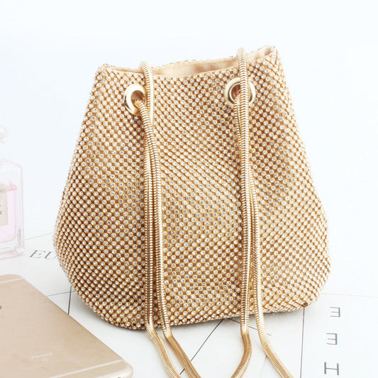 Fashion Casual Rhinestone Bucket Bags(3 Colors)