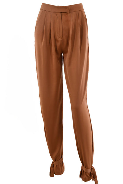 Fashion Sexy Solid Frenulum Loose Mid Waist Pencil Bottoms