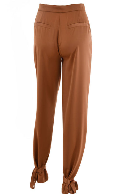 Fashion Sexy Solid Frenulum Loose Mid Waist Pencil Bottoms