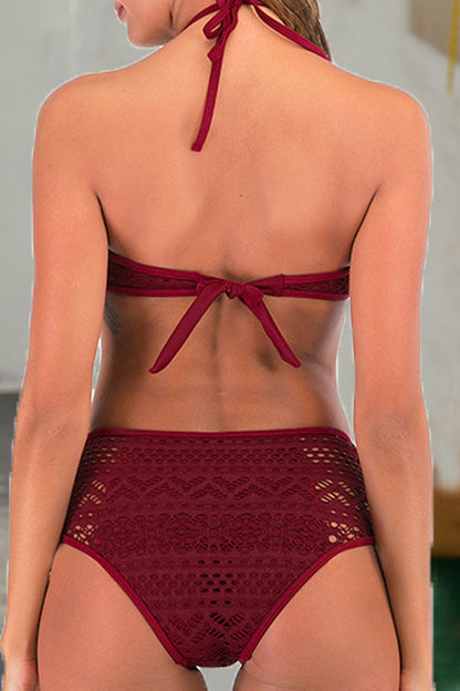 Fashion Sexy Solid Patchwork Frenulum Swimwears