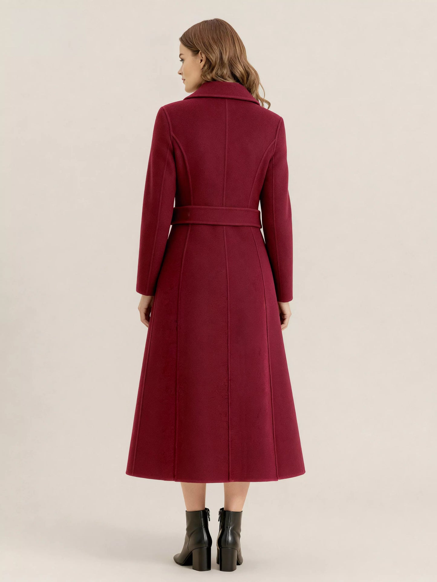 Vintage Wool Cashmere Blend Coat With Golden Buttons For Women 2026