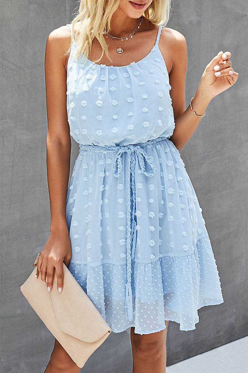 Fashion Sweet Solid Patchwork Spaghetti Strap Princess Dresses