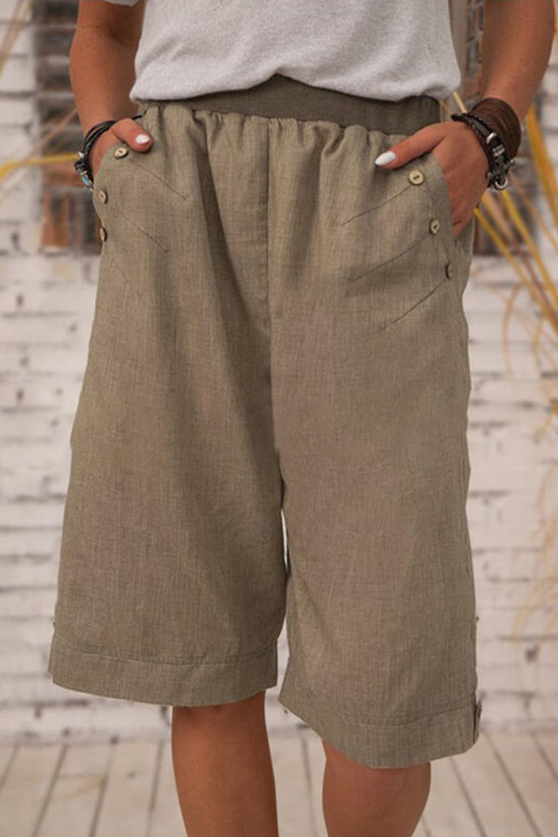Fashion Casual Solid Patchwork Straight High Waist Bottoms