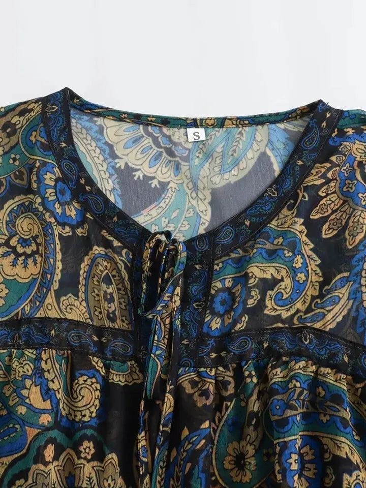 Floral Print Ruffle Blouse