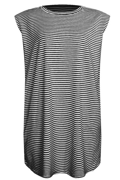 Fashion Casual Striped Patchwork O Neck Pencil Skirt Dresses(3 Colors)