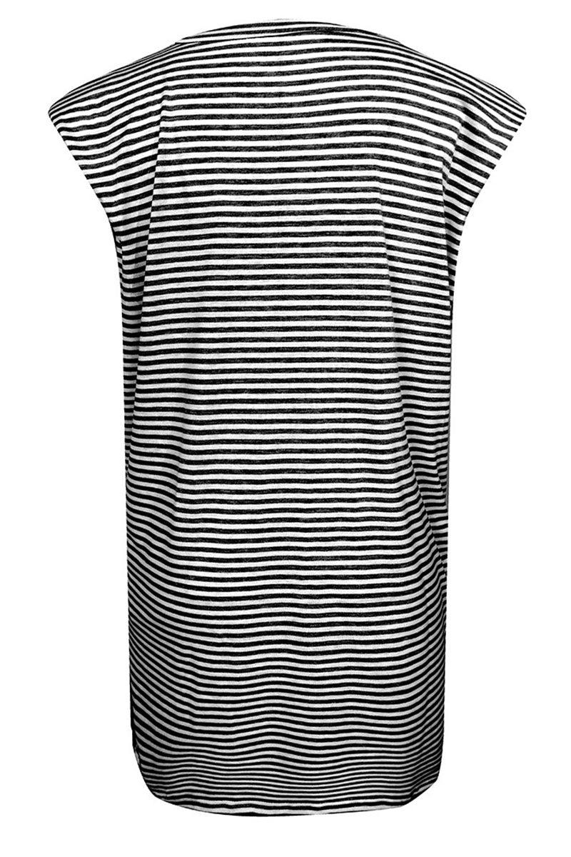 Fashion Casual Striped Patchwork O Neck Pencil Skirt Dresses(3 Colors)