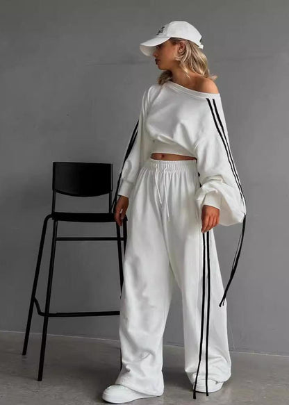 Ribbon Detail Loose Fit Sports Set