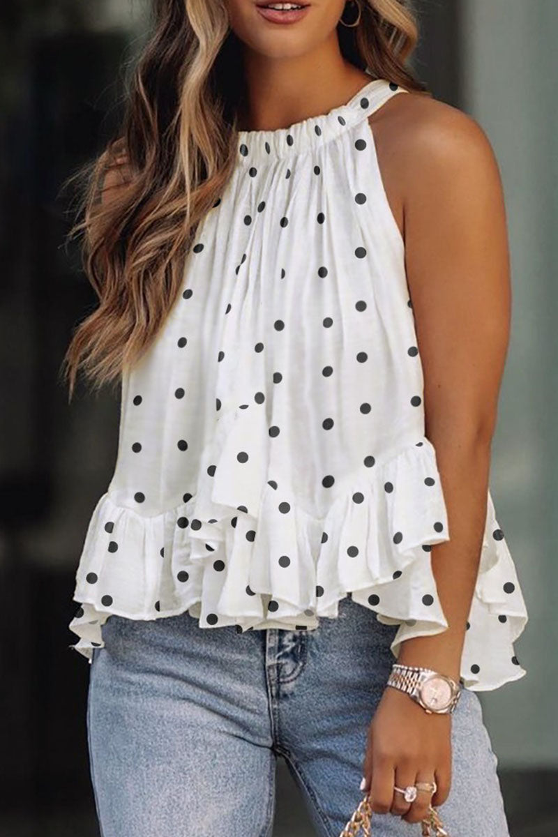 Fashion Street Print Patchwork O Neck Blouses(4 Colors)