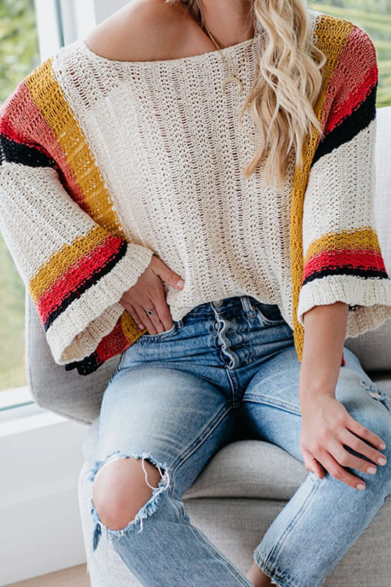 Fashion Solid Split Joint O Neck Tops