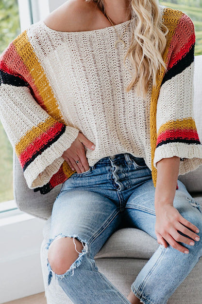 Fashion Solid Split Joint O Neck Tops