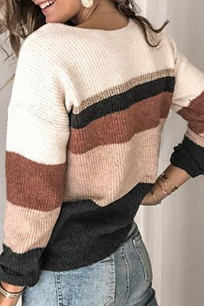 Fashion Street Color Lump Basic V Neck Tops(3 Colors)