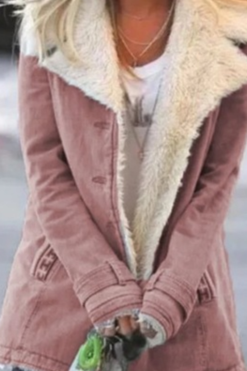 Fashion Street Patchwork Pocket Turndown Collar Outerwear(7 Colors)