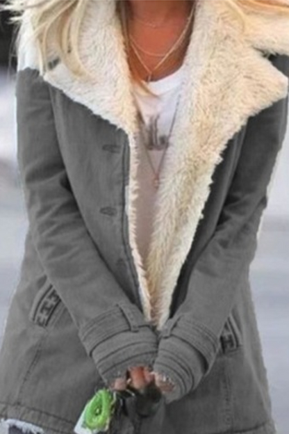 Fashion Street Patchwork Pocket Turndown Collar Outerwear(7 Colors)