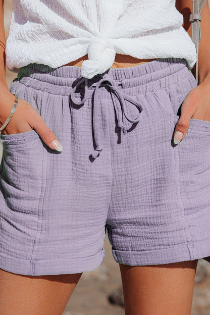 Casual Solid Loose High Waist Wide Leg Bottoms(5 Colors)