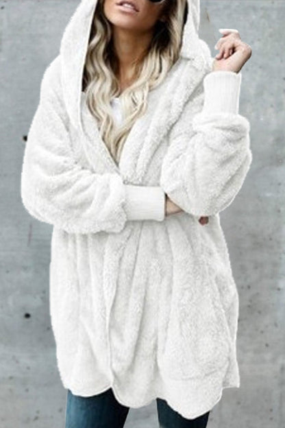 Fashion Casual Solid Split Joint Hooded Collar Outerwear(12 colors)