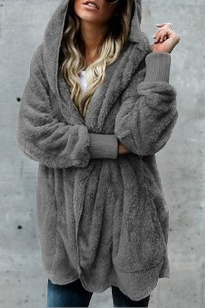 Fashion Casual Solid Split Joint Hooded Collar Outerwear(12 colors)