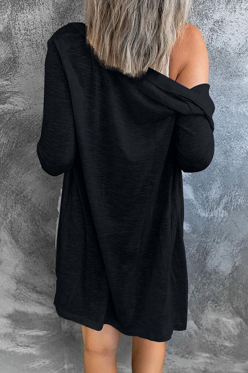 Fashion Casual Solid Patchwork V Neck Tops