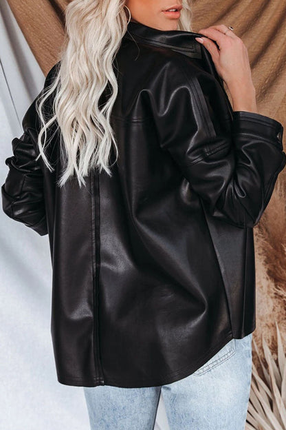 Fashion Street Solid Split Joint Turndown Collar Outerwear