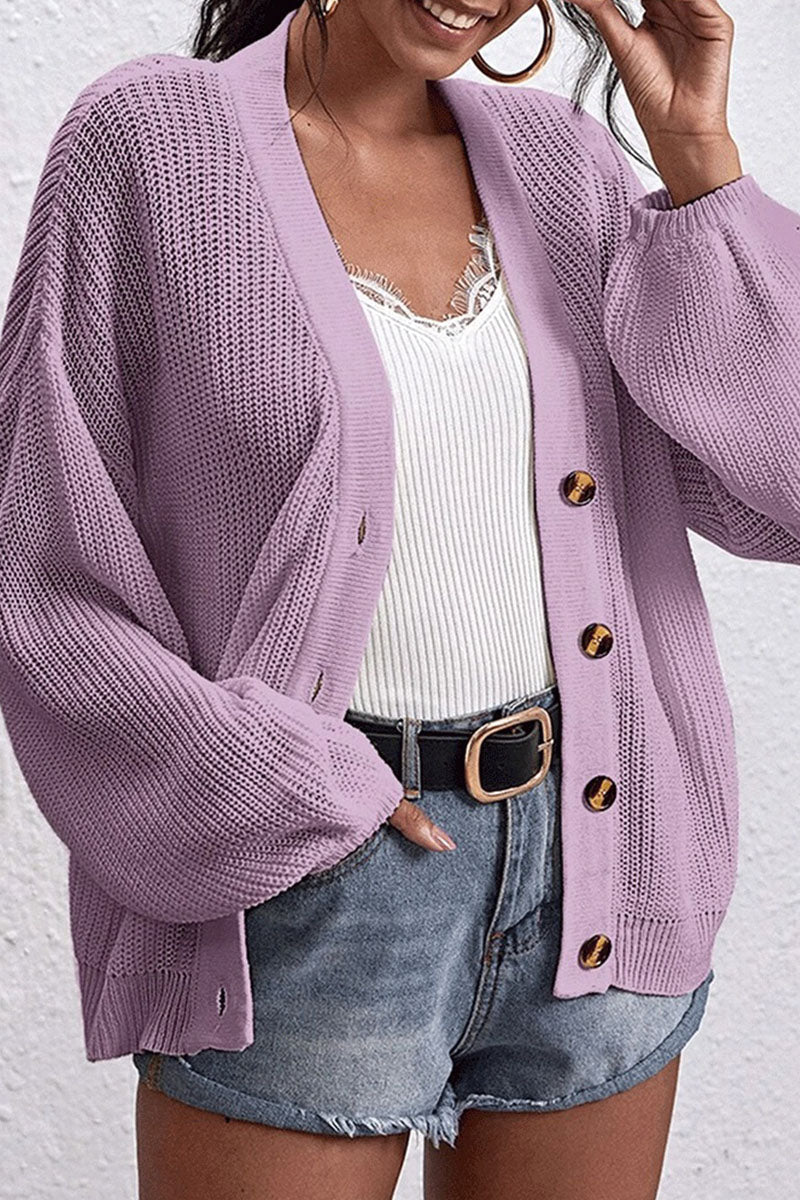 Fashion Casual Solid Split Joint V Neck Tops