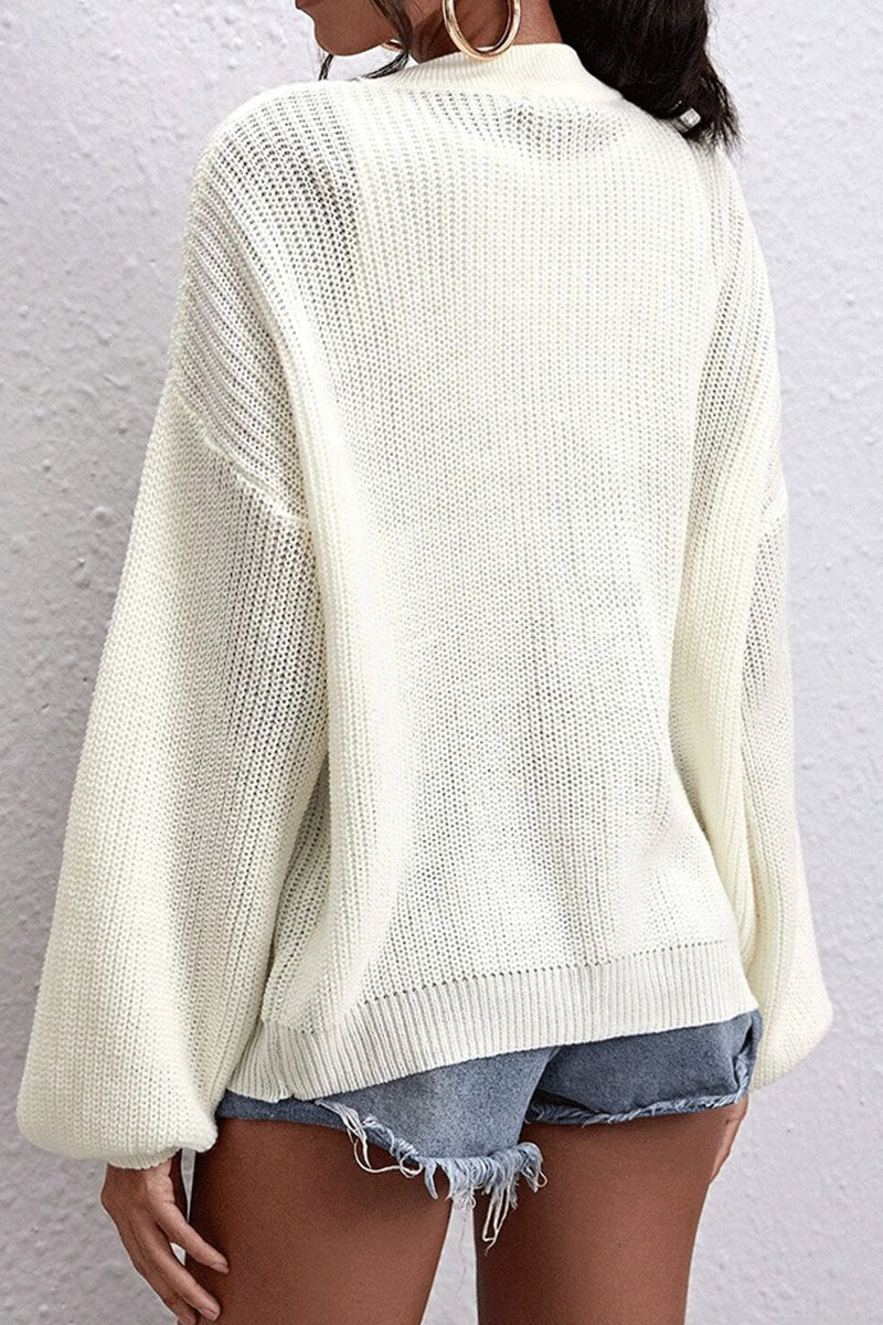 Fashion Casual Solid Split Joint V Neck Tops