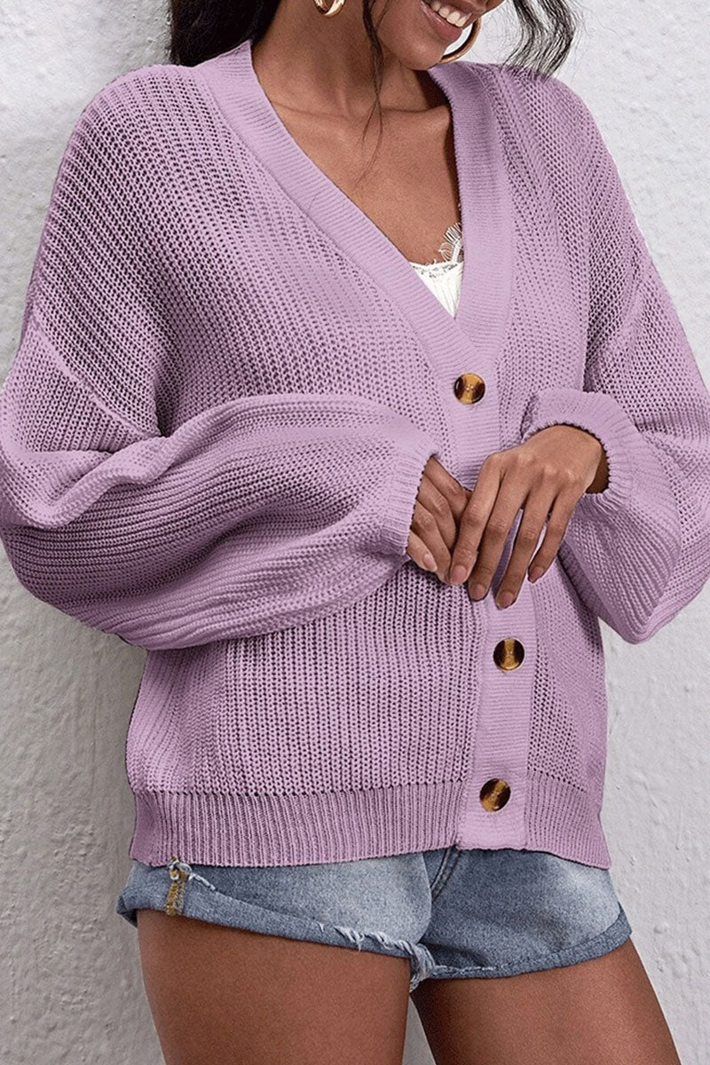 Fashion Casual Solid Split Joint V Neck Tops