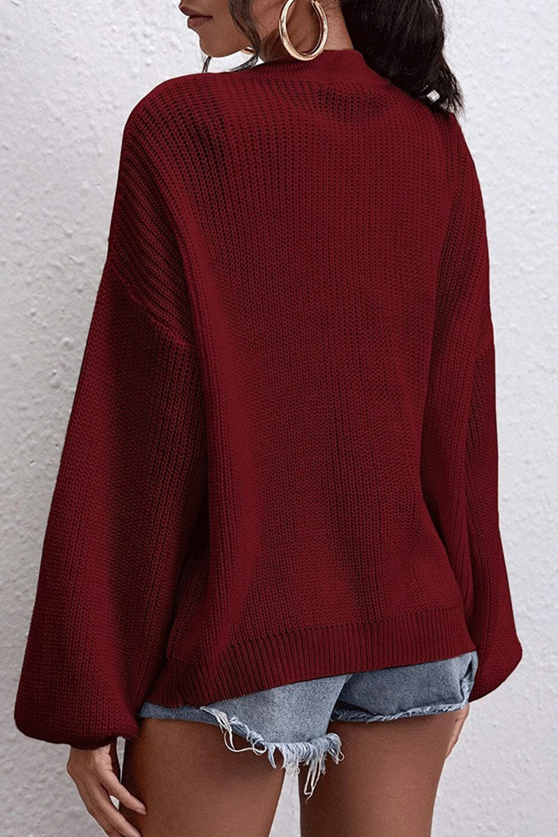 Fashion Casual Solid Split Joint V Neck Tops