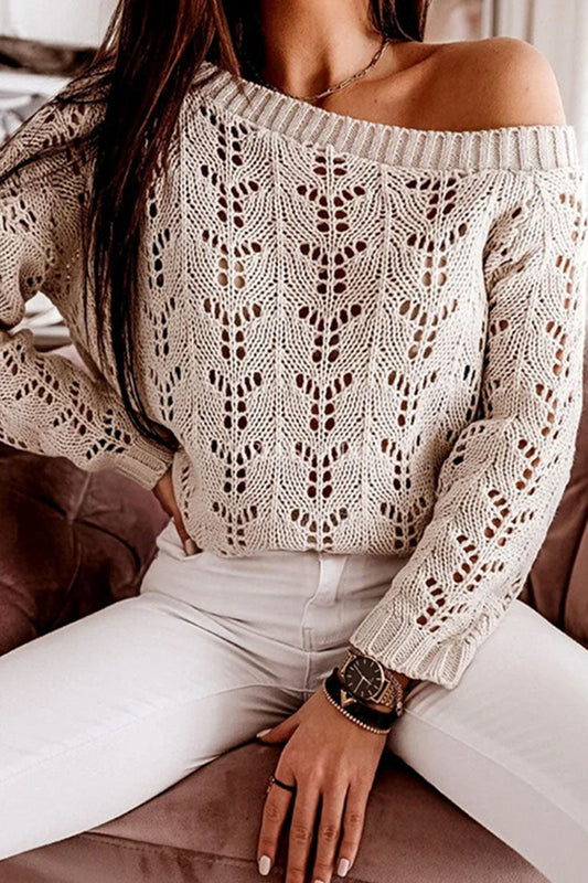 Fashion Casual Solid Hollowed Out O Neck Tops