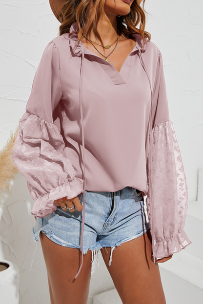 Patchwork Frenulum Stringy Selvedge V Neck Tops