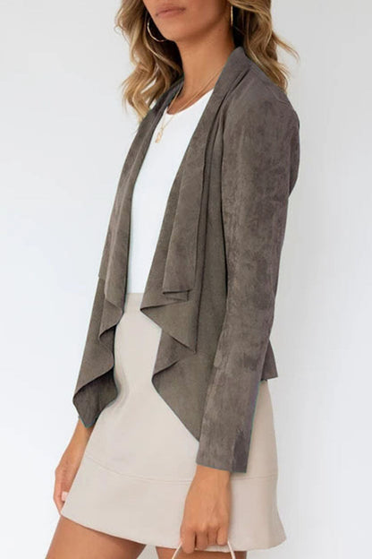 Fashion Casual Solid Patchwork Turndown Collar Outerwear