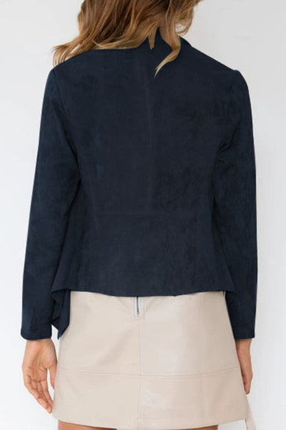 Fashion Casual Solid Patchwork Turndown Collar Outerwear