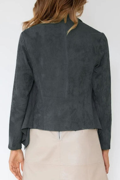 Fashion Casual Solid Patchwork Turndown Collar Outerwear