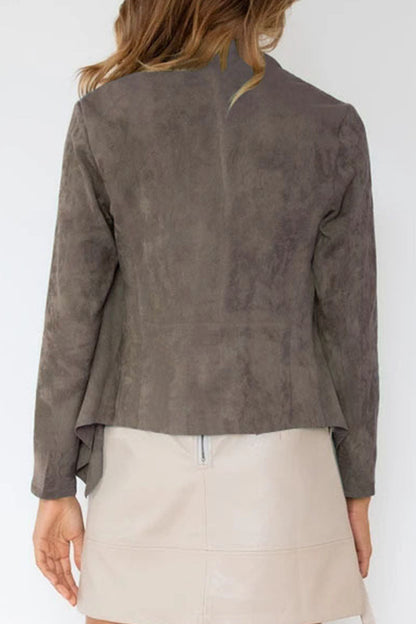 Fashion Casual Solid Patchwork Turndown Collar Outerwear